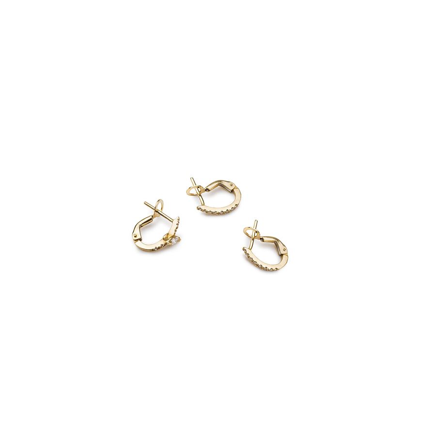 Set of three mini gold hoop earrings BALANCE | SET 3 OVAL XSAU18G CT 0,23